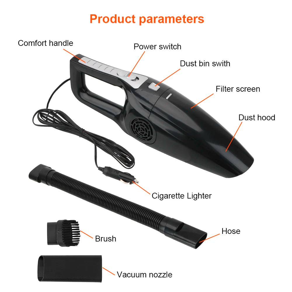 Handheld Car Vacuum Cleaner 12V 120W Wet & Dry Dual-Use